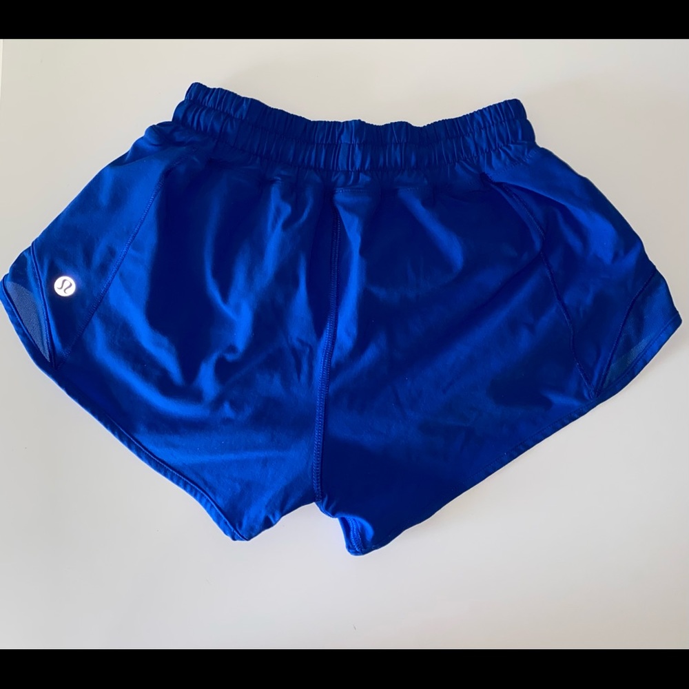 NEON BLUE LULULEMON HOTTY HOT SHORTS